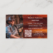 木材金ゴールドツールのホーム修復フォトQRコード 名刺 (裏面)