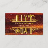 木材金ゴールドツールのホーム修復フォトQRコード 名刺 (正面)