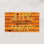 木材金ゴールドツール船ビルダー写真QRコード 名刺 (正面)