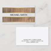 木材金ゴールドトリムテクスチャストライプの設定 名刺 (正面/裏面)