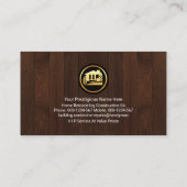 木材金ゴールド用具 名刺 (裏面)