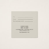 木材金ゴールド素朴ギフトカード証明書 (裏面)