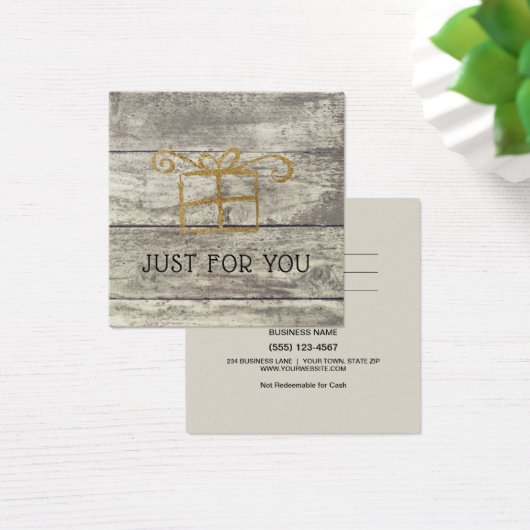 木材金ゴールド素朴ギフトカード証明書 (デスク)