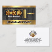 木材金ゴールド絵を描ブラシ層 名刺 (正面/裏面)