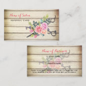 木材魅力的のハサミとバラのフレンド紹介 紹介カード (正面/裏面)