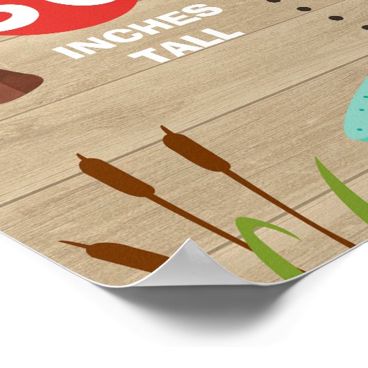 木材魚釣り素朴をテーマにしたマイルストーンのポスター ポスター (角)