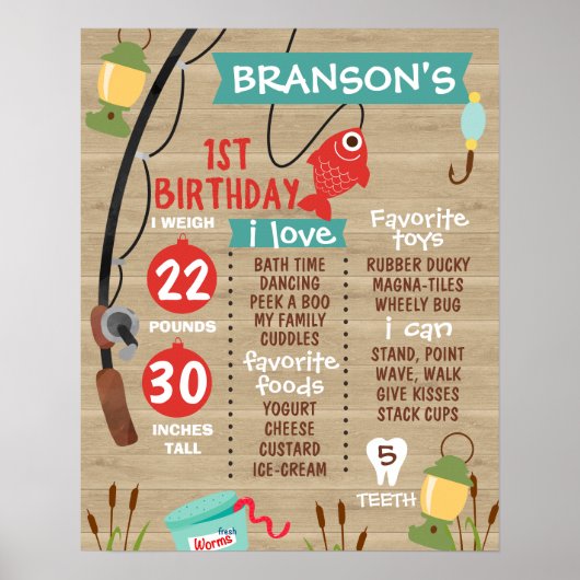 木材魚釣り素朴をテーマにしたマイルストーンのポスター ポスター (正面)