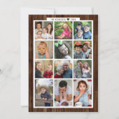 木材13素朴フォトコラージュの家族年をレビュー シーズンカード (正面)