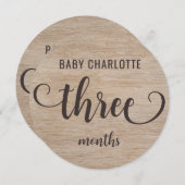 木材3素朴-4ヶ月ベビーマイルストーン記号 (正面/裏面)