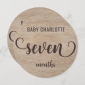 木材7素朴-8ヶ月ベビーマイルストーン記号 (正面/裏面)