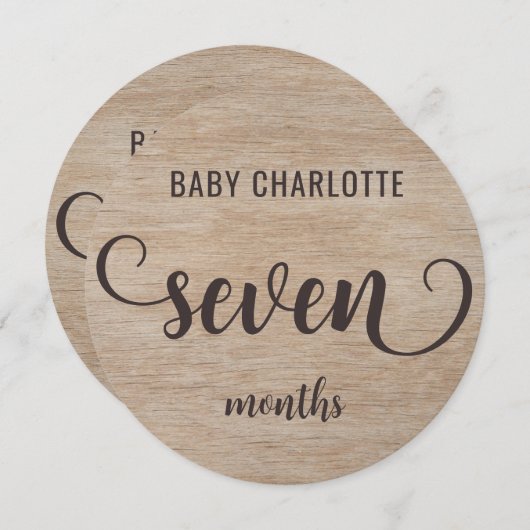 木材7素朴-8ヶ月ベビーマイルストーン記号 (正面/裏面)