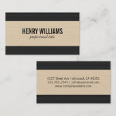 木材/カーボンII (プリント) 名刺 (正面/裏面)