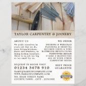 木材、ハンマー＆釘、木工、木工職人 広告 チラシ (正面)