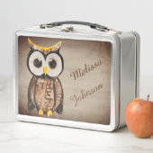 木材 – フクロウ メタルランチボックス (インサイチュ)
