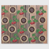 木材、ベ素朴リー、パーソナライズクリスマス ラッピングペーパー (フラット)