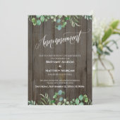 木材・ユーカリ結婚延期の発表 招待状 (スタンド正面)