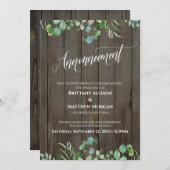 木材・ユーカリ結婚延期の発表 招待状 (正面/裏面)