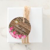 木材、ランタンかわいらしとピンクの花 – ありがとう フェイバータグ (インサイチュ)