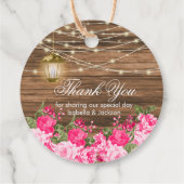 木材、ランタンかわいらしとピンクの花 – ありがとう フェイバータグ (裏面)