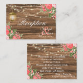 木材、ランタンとサンゴの花 – 披露宴 エンクロージャーカード (正面/裏面)