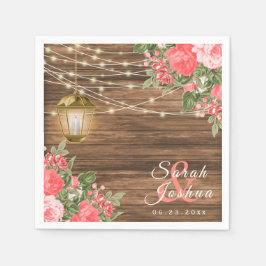 木材・ランタン・珊瑚花 スタンダードカクテルナプキン