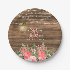 木材・ランタン・珊瑚花 ペーパープレート