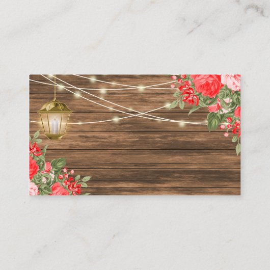 木材・ランタン・赤い花 – ウェブサイト エンクロージャーカード (裏面)