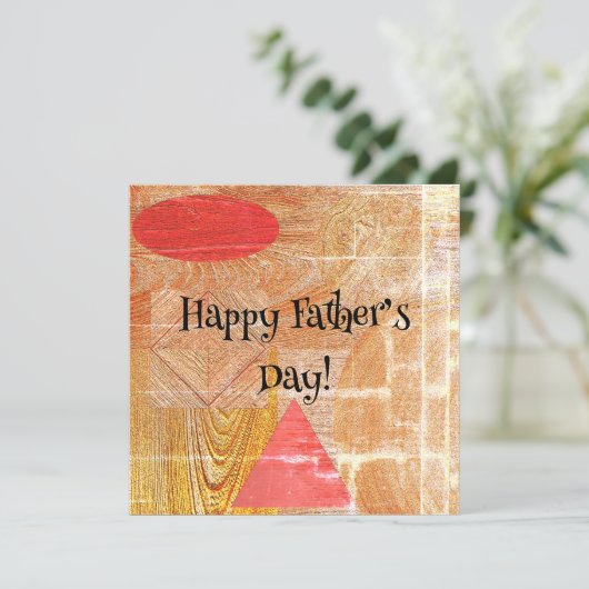 木材 – 幾何学模様 – 父の日 カード (スタンド正面)