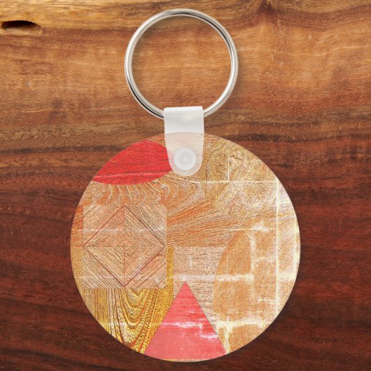 木材 – 幾何学模様 – 父の日 キーホルダー (裏面)