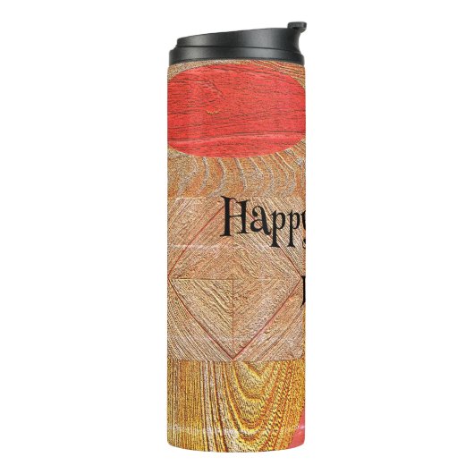 木材 – 幾何学模様 – 父の日 タンブラー (回転左)