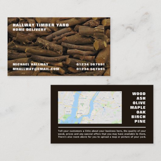 木材・木材・木材ヤード 名刺 (正面/裏面)