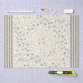 木材・海藻格子状の鳥跡ティッシュペーパー 薄葉紙 (クラフト)