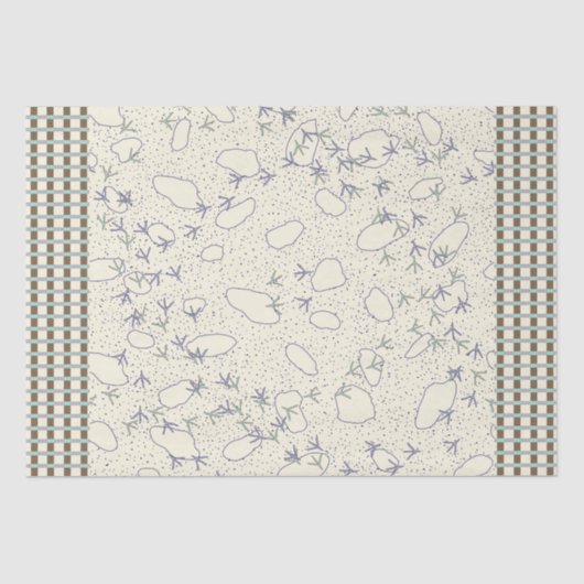 木材・海藻格子状の鳥跡ティッシュペーパー 薄葉紙 (正面)