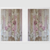 木材A2RLデコページ上のしゃれたシックなヴィンテージバラ 薄葉紙 (正面)