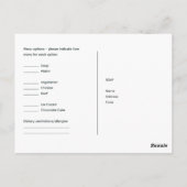 木材RSVPメニュ素朴ーQRコードレース予算 ポストカード (裏面)