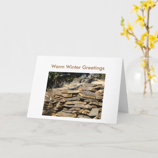 木杭暖冬挨拶 カード (黄色い花)