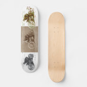 木板で競争するヴィンテージのオートバイ スケートボード (正面)