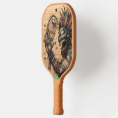 木板に浮かんだ神秘的な生き物 ピックルボールラケット (左)