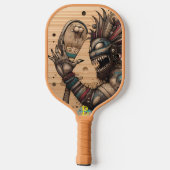 木板に浮かんだ神秘的な生き物 ピックルボールラケット (裏面)