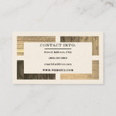 木板のパターンの黄褐色 名刺 (裏面)