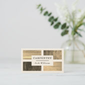 木板のパターンの黄褐色 名刺 (スタンド正面)