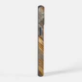 木板の斜め模様 *名入れ可能* iPhone 15ケース (右側面)
