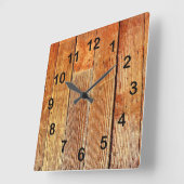 木板の質 スクエア壁時計 (傾斜)
