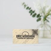 木板パターン及び丸鋸歯 名刺 (スタンド正面)