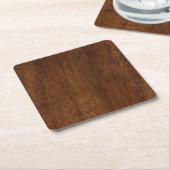 木板プレインテクスチャ木材 スクエアペーパーコースター (アングル)