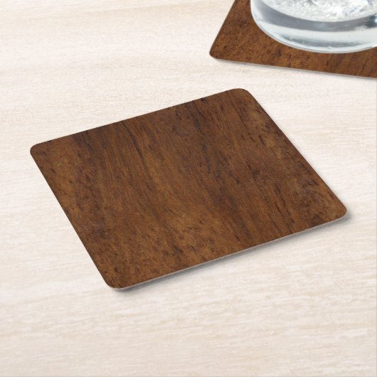 木板プレインテクスチャ木材 スクエアペーパーコースター (アングル)