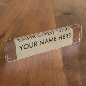 木板プレインテクスチャ木材 デスクネームプレート (側面)