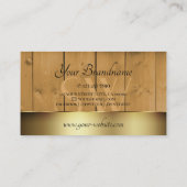 木板素朴木目モノグラム金ゴールド 名刺 (裏面)