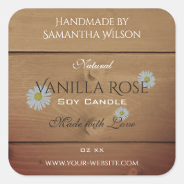 木板製品包装ラベルデイジー花 スクエアシール