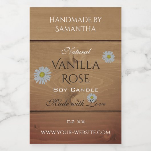 木板製品包装ラベルデイジー花 フードラベル (シングルラベル)